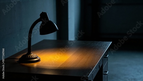desk lamp on table