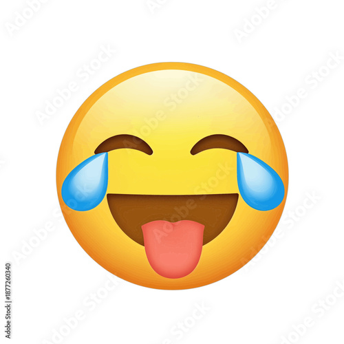 Laughing Emoji Icon With Tears of Joy.