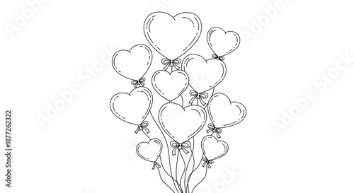 Elegant heart-shaped balloon cluster illustration symbolizing love and celebration perfectly