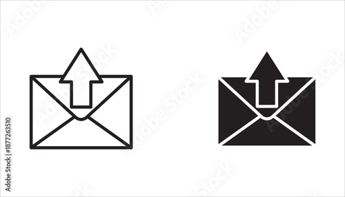Email line icon set collection. Outgoing email. Editable outline icons for sending mail, email contacts, Vector illustrations.