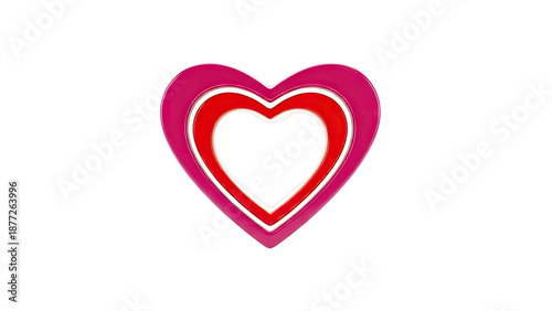 Pink and Red Layered Heart Frame