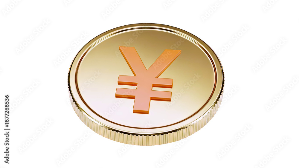 Fototapeta premium Gold Coin with Japanese Yen Symbol