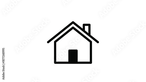 Simple black line art icon representing a home or primary residence location