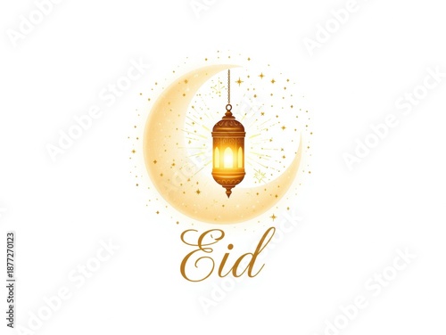 Celebrating eid with a hanging lantern