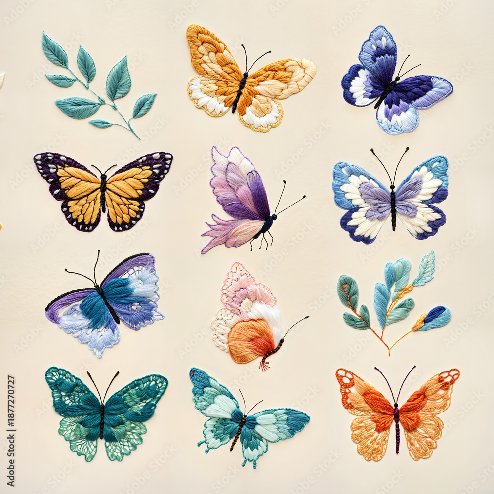 Fototapeta premium 🦋 Pastel Butterfly Swarm in Whispering Dream