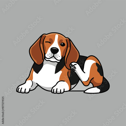 Dog scratching illustration