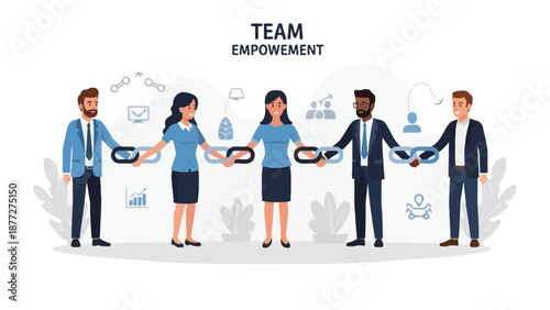 Team Empowerment: Diverse professionals building strong connections and collaboration.