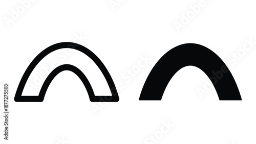 Simple black arch shapes on white background