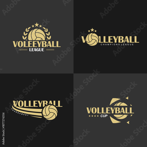volleyball logo badge simple vector