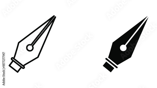 Calligraphy nib icon illustration