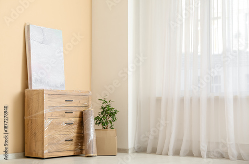 Chest of drawers with rug w...