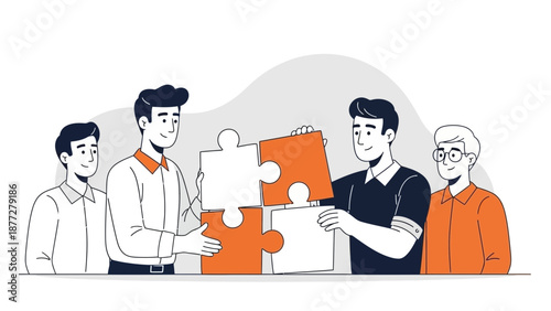 Teamwork Puzzle Solution - Business Collaboration and Strategy Concept