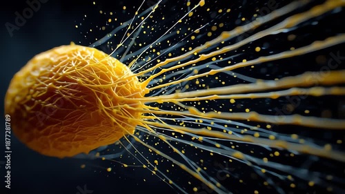 Abstract sphere with filaments, conceptual science visualization