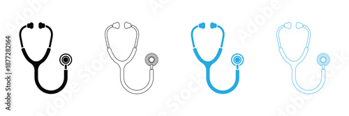 Versatile stethoscope icons for medical and healthcare designs