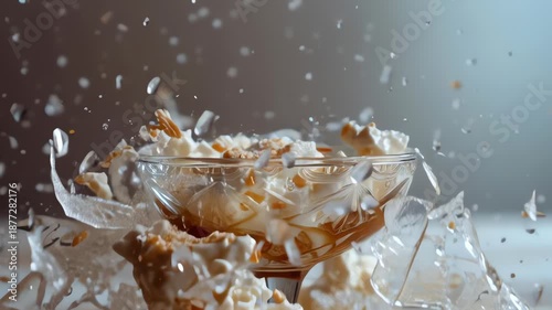 Affogato Splash: Coffee and Ice Cream Delight in Motion