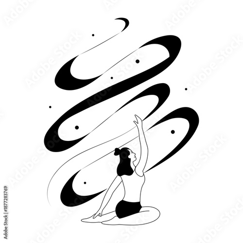 A hand drawn style illustration of morning exercise