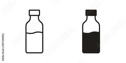 Bottle icons collection glyph and mixed vector Illustrations