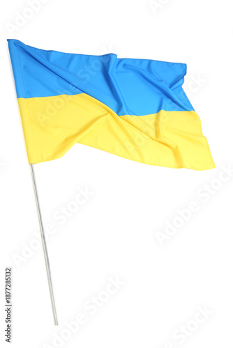 Flag of Ukraine on white ba...