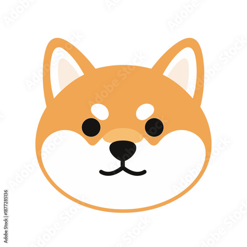 Cute Shiba Inu Dog Face App Icon.