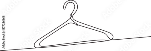 Single continuous line of a wire clothes hanger