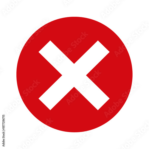 Red and White Cross Icon.