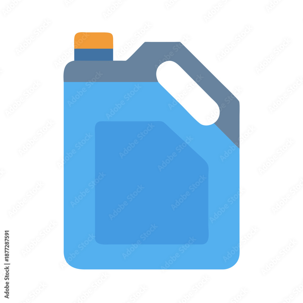 Fototapeta premium Blue plastic gallon container against a stark black background