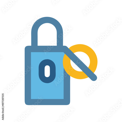 Unlocked door hanger icon graphic against black background