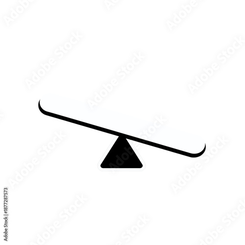 White seesaw vector icon on transparent background