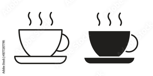 Coffee icons collection glyph and mixed vector Illustrations