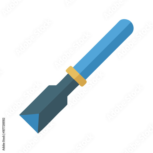 Flat icon illustration of wood chisel tool on black
