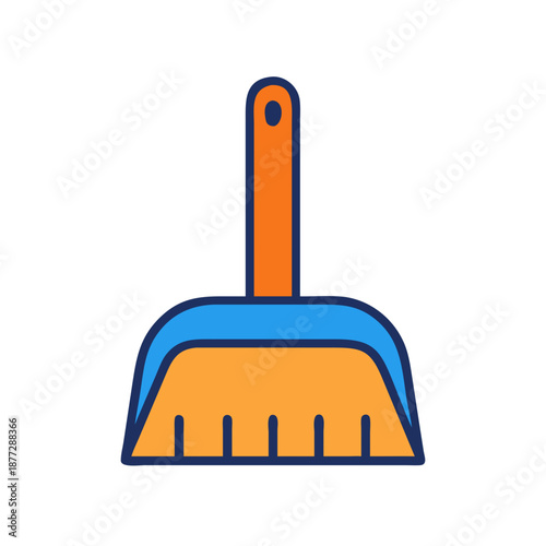 Graphic dustpan illustration for cleaning service marketing materials