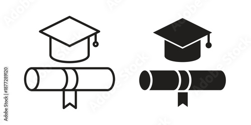 Degree icons collection glyph and mixed vector Illustrations