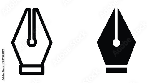 Fountain pen nib icon set
