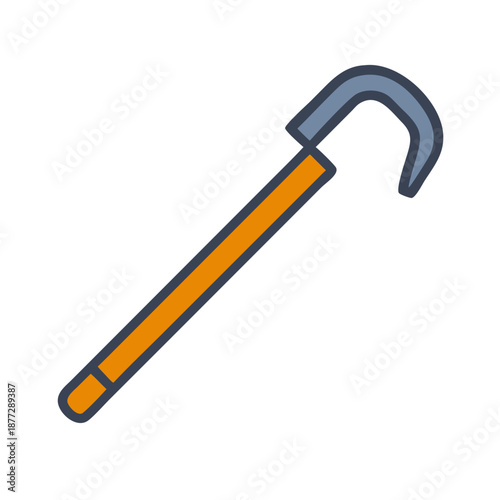Stylized crowbar illustration on a black background, tool icon