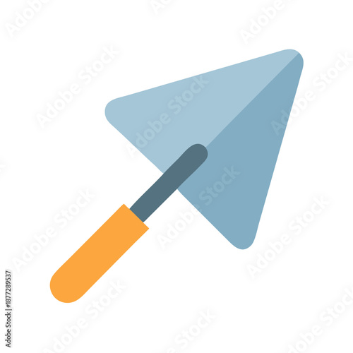 Isolated trowel illustration for masonry work on a black background