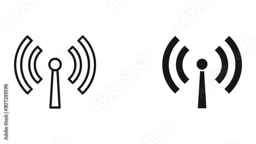 Simple wireless signal icons on white background