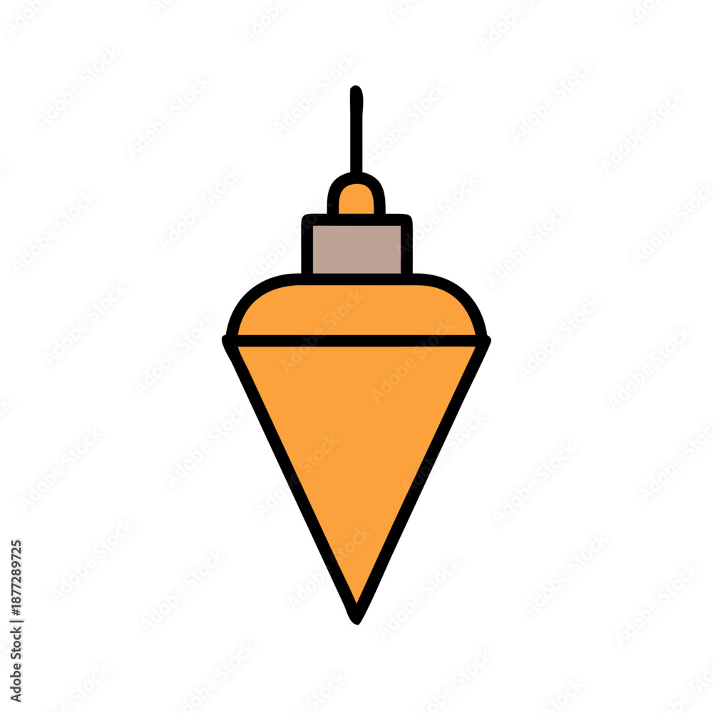 Obraz premium Minimalist geometric ornament in orange color isolated on black