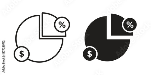Dividend icons collection glyph and mixed vector Illustrations