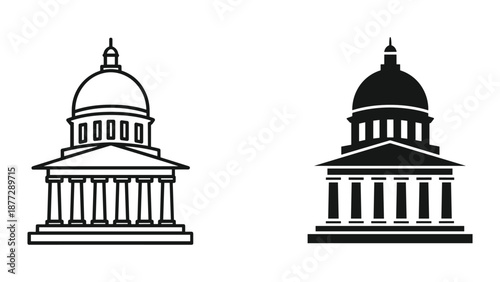 Government building icon set
