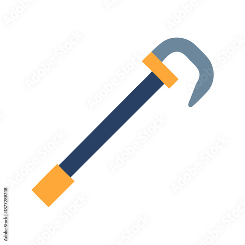 Illustration of a blue and orange colored crowbar
