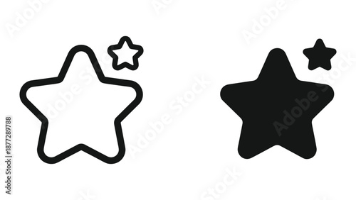 Simple black star icons on white background