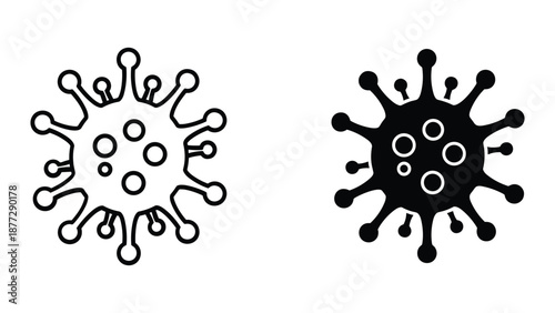 Virus icon set with different styles