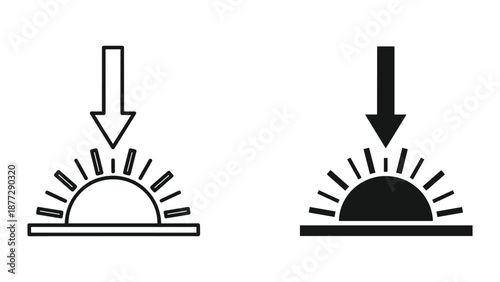Simple vector graphics illustrating light and shadow