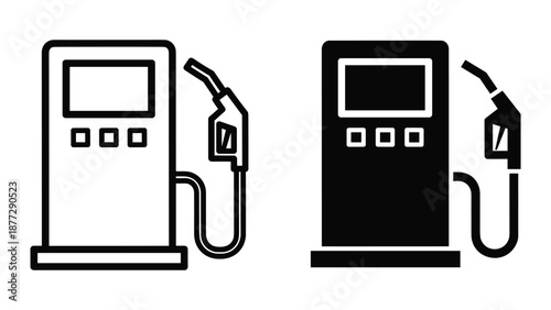 Fuel pump icons in black and white