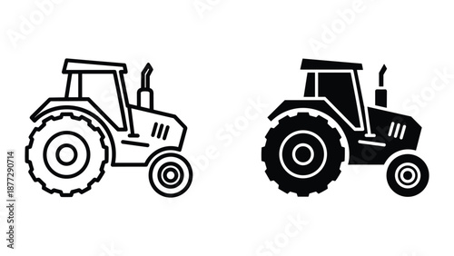 Bild auf Leinwand Tractor illustration set