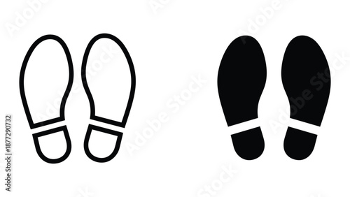 Tableau sur toile Pair of footprints icon in different styles