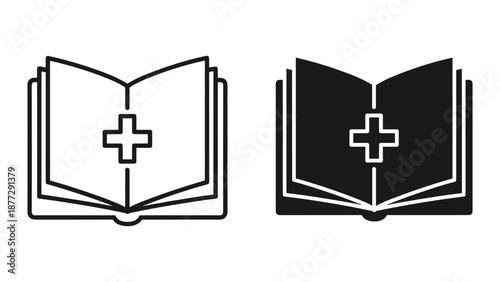 Medical book icon set