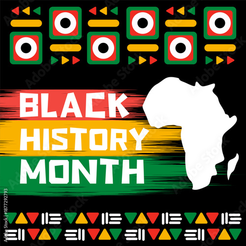black history month illustration in flat design style