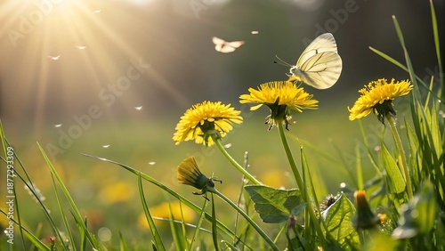 butterfly on a dandelion