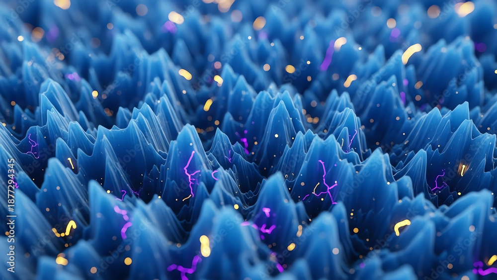 Fototapeta premium Blue Jagged Mountain Landscape